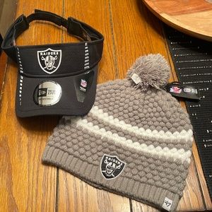 Raiders hat and visor. Both new.